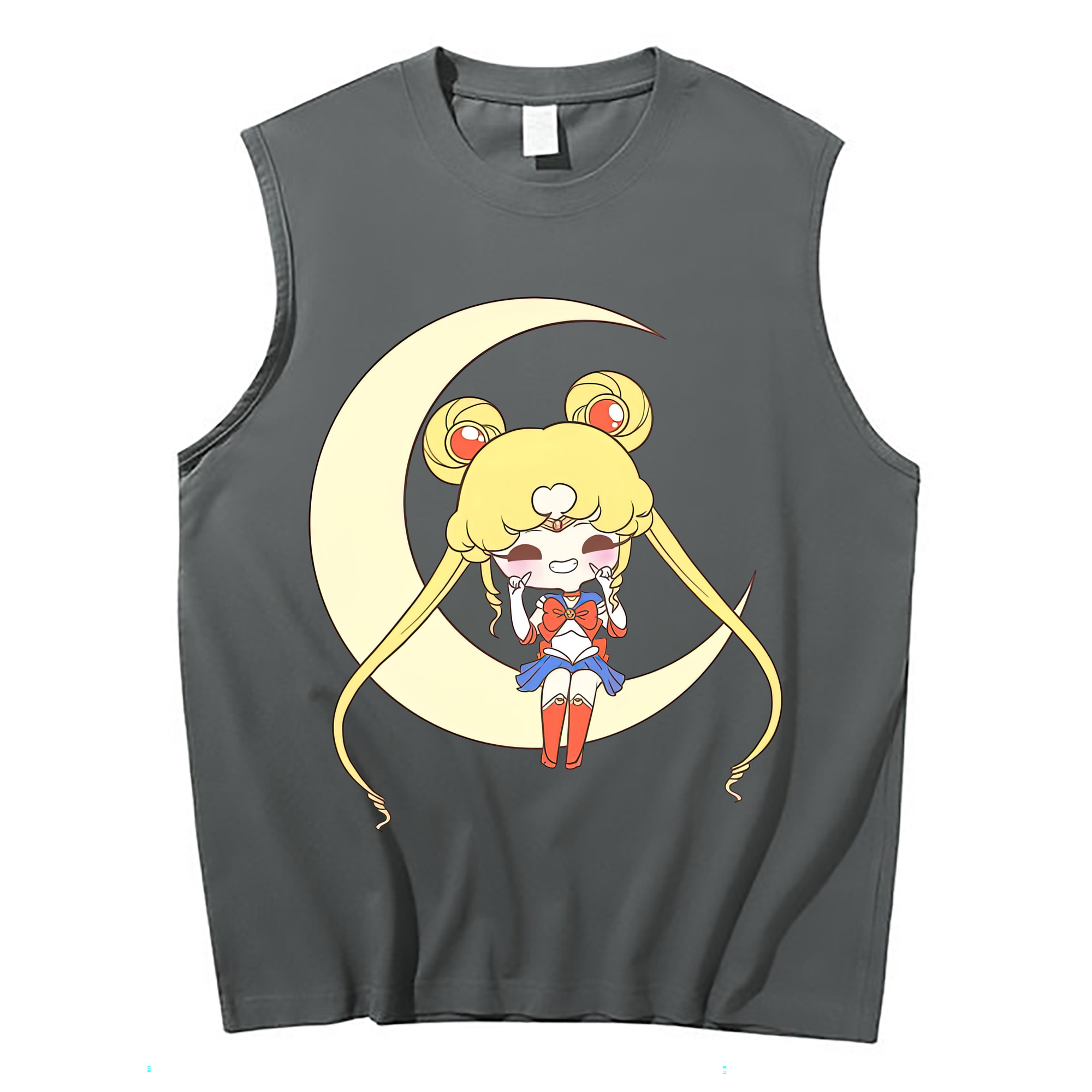 （画像用） 美少女戦士セーラームーン 月野 うさぎ つきの うさぎ Sailor Moon Tsukino Usagi コットン100％タンクトップ（フロントプリント）